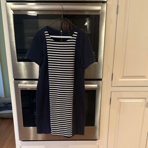 J. Crew Navy and White Mini Dress